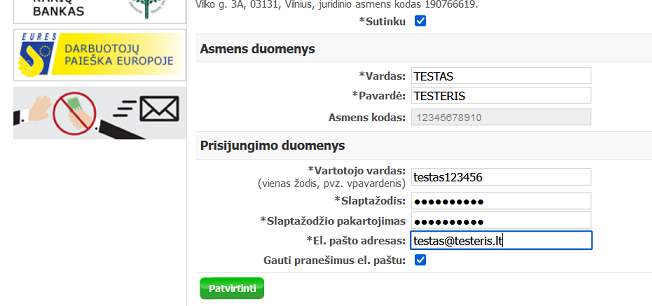 el. valdžios vartai
